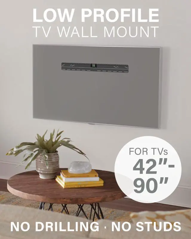 Alt view image 2 of 5 - SANUS No Stud TV Wall Mount - Low Profile 22 to 55 inch TV Wall Mount with Easy DIY Install - Includes Built-in Safety Latch, All Hardware & Lateral Shift