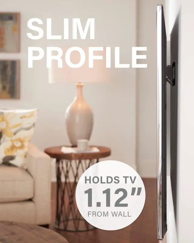 Alt view image 4 of 5 - SANUS No Stud TV Wall Mount - Low Profile 22 to 55 inch TV Wall Mount with Easy DIY Install - Includes Built-in Safety Latch, All Hardware & Lateral Shift