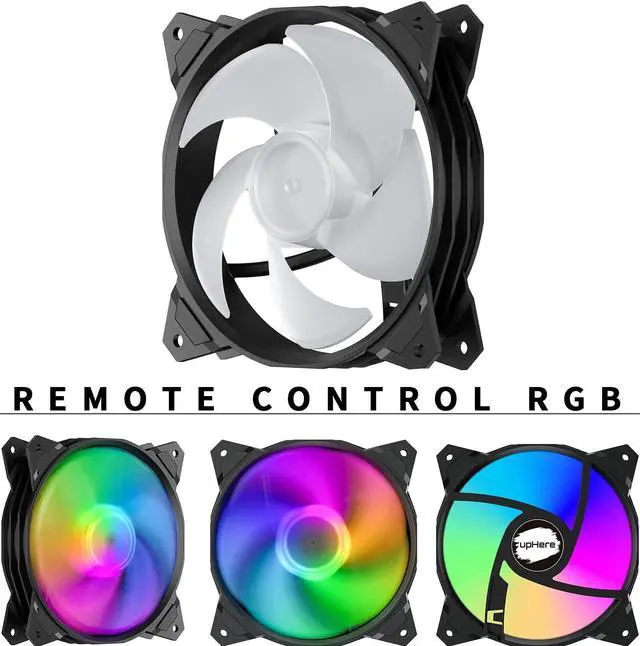 Alt view image 2 of 5 - upHere 120mm Silent RGB Case Fan Adjustable Colorful Computer Cooling Fans,5-Pack 1,PF1206-5