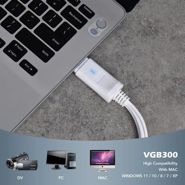 Alt view image 5 of 5 - External USB Video Capture Card - August VGB300 - Transfer VHS Home Videos to Mac OS and PC Windows - S-Video and Composite in