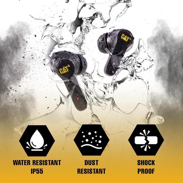 Alt view image 4 of 5 - CAT Bluetooth Noise Canceling Ear Buds - Rugged Wireless Work Earbuds, Bluetooth Work Headphones, Dust Proof, Shock Proof, Water Resistant, Compatible with Apple, Android