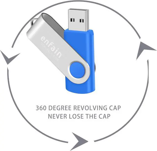 Alt view image 3 of 5 - Elevate Your Data Storage with Enfain's 16GB USB 2.0 Flash Drives: 10 Pack of Stylish Blue Swivel Thumb Drives with LED Indicators and 12 White Labels for Easy Content Organization