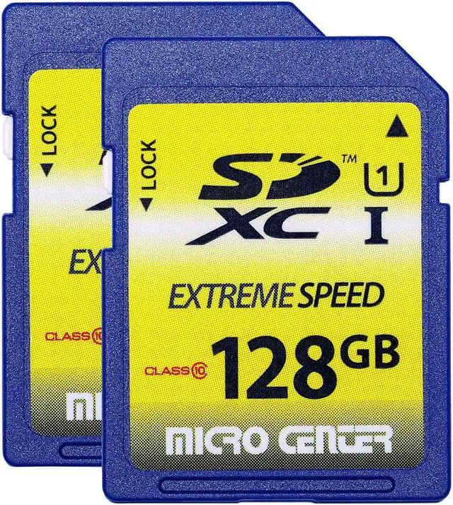 Main image of INLAND 128GB SD Card Class 10 SDXC Flash Memory Card Full Size SD Chip USH-I U1 Trail Camera by Micro Center (2 Pack)