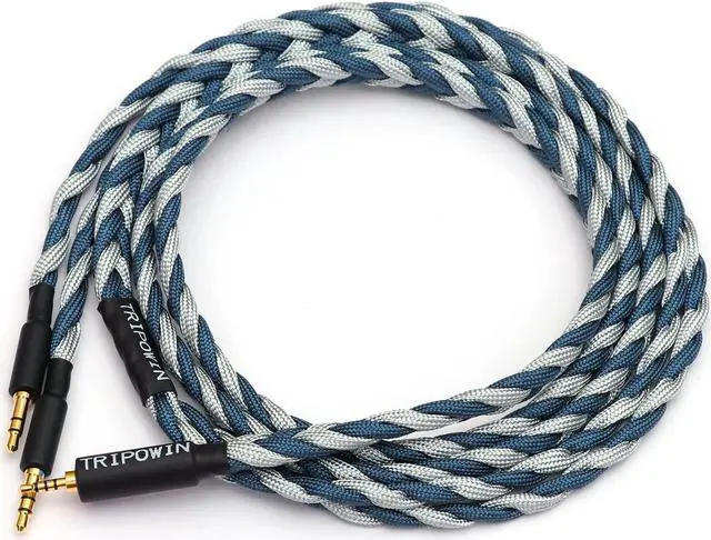 Alt view image 5 of 5 - Linsoul Tripowin GranVia Upgraded OFC High Purity Headphone Audio Replacement Cable (2.5mm Plug, Dual 3.5mm, 1.5m Length, Grey)