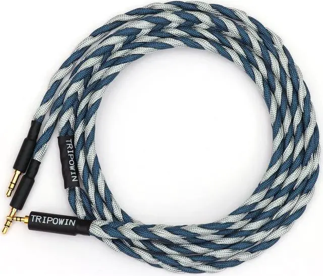 Alt view image 2 of 5 - Linsoul Tripowin GranVia Upgraded OFC High Purity Headphone Audio Replacement Cable (2.5mm Plug, Dual 3.5mm, 1.5m Length, Grey)
