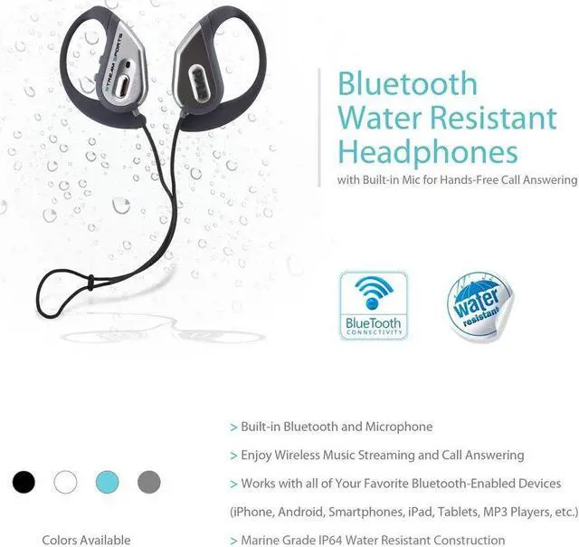 Alt view image 3 of 5 - Pyle Bluetooth Active Sports Waterproof Headphones - Marine Water Resistant Headset Wireless Headphones Earbuds w/ Microphone, Handsfree Call, Rechargeable Battery, Ear-Hook Style -PWBH18SL (Silver)