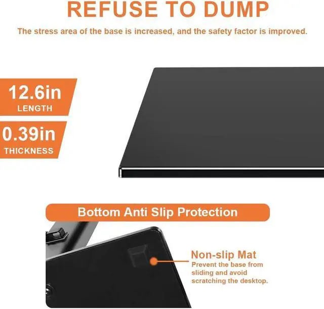 Alt view image 4 of 5 - KKTONER Single Computer Monitor Stand Free Standing Desk Vesa Mount for 13 inch to 32 inch Screen Height Adjustable Monitor Mount Swivel Vesa 75 * 75mm/100 * 100mm Hold up 77Lbs