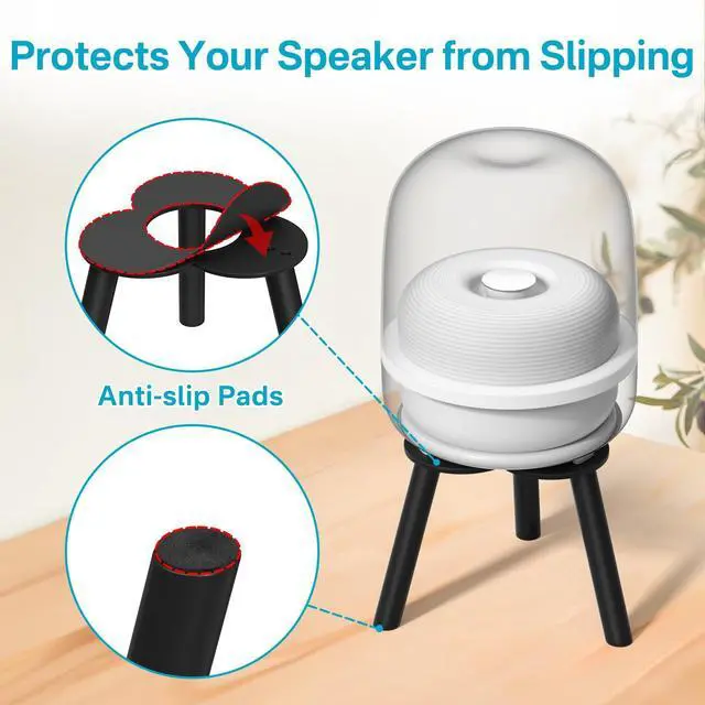 Alt view image 5 of 5 - Premium Desktop Speaker Stand for Harman Kardon Aura Studio 3, Aura Studio 4, SoundSticks 4 Bluetooth Speaker Desk Stand - Anti Vibration Desk Table Stand for Harman Kardon for Surround Sound