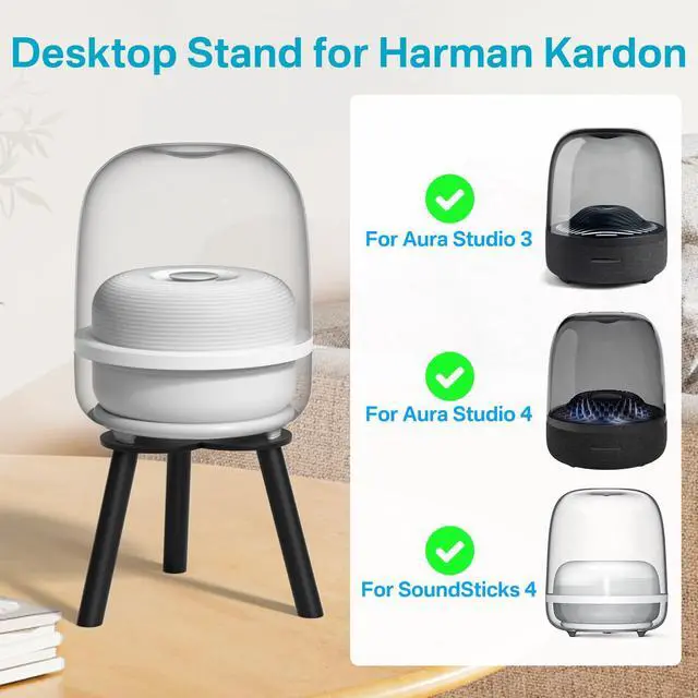 Alt view image 2 of 5 - Premium Desktop Speaker Stand for Harman Kardon Aura Studio 3, Aura Studio 4, SoundSticks 4 Bluetooth Speaker Desk Stand - Anti Vibration Desk Table Stand for Harman Kardon for Surround Sound