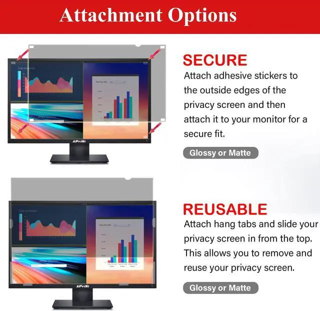 Alt view image 5 of 5 - 38 Inch Privacy Screen Filter for 21:9 Computer Curved Ultrawide Screen Monitor - Privacy Shield,Anti-Glare and Anti-Blue light Screen Protector