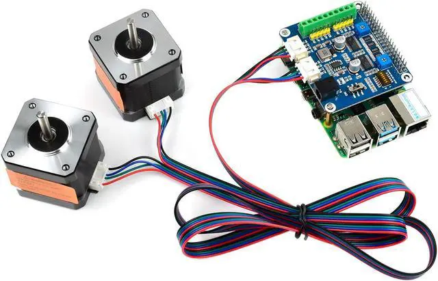 Alt view image 5 of 5 - Stepper Motor HAT for Raspberry Pi 4B/3B+/2B/B+/Zero/W/WH/and Jetson Nano,DRV8825 Motor Controller Drives Two Stepper Motors, Up to 1/32 Microstepping,Use for 3D Printer,Sculpturing Machine etc