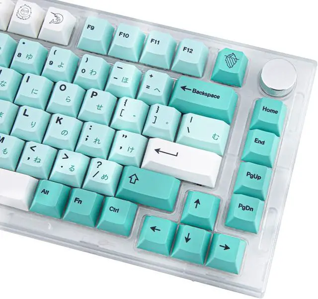 Main image of Japanese Keycaps PBT 142 Keys Mechanical Keycaps Set, Cherry Profile Dye Sublimation Keycaps Kit, ANSI Layout, Custom Keycaps for Holy Panda, Gateron Kailh Box Cherry MX TTC Switch (Iceberg)
