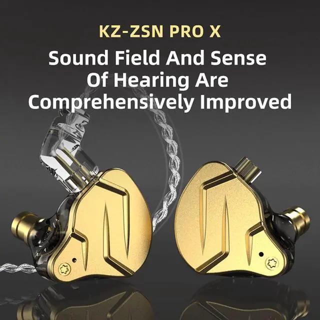 Alt view image 2 of 5 - KZ ZSN Pro X in Ear Monitor Earphone 1BA 1DD Hybrid Dynamic Dual Driver IEM Wired Earbuds HiFi Sport Gaming Headphones Compatibility for Phone Computer Tablet