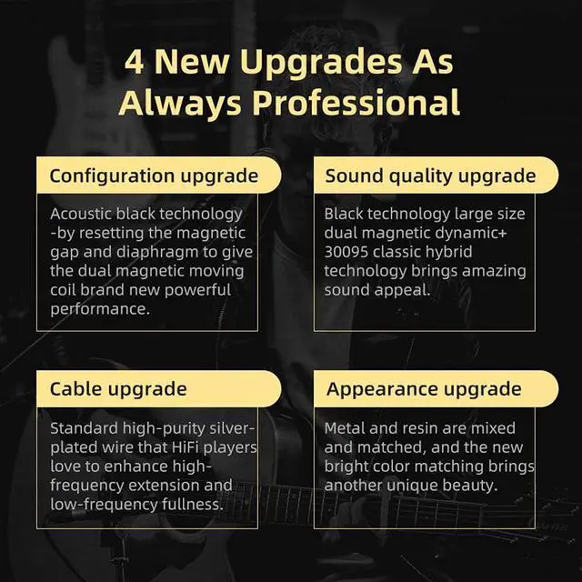 Alt view image 4 of 5 - KZ ZSN Pro X in Ear Monitor Earphone 1BA 1DD Hybrid Dynamic Dual Driver IEM Wired Earbuds HiFi Sport Gaming Headphones Compatibility for Phone Computer Tablet