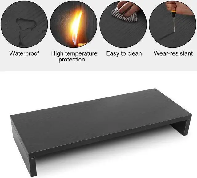 Alt view image 5 of 5 - Monitor Riser, Wooden Monitor Stand Riser Desk Storage Organizer Computer TV Shelf Riser, Save Space for Desktop (19.5 Inch)