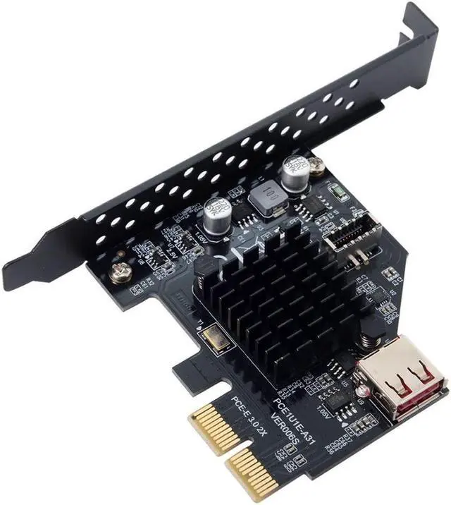 Main image of ChenYang 2 Port USB 2.0  USB 3.1 Gen 2 Type-E Front Panel Socket to PCI-E 2X PCI Express Expansion Card Adapter