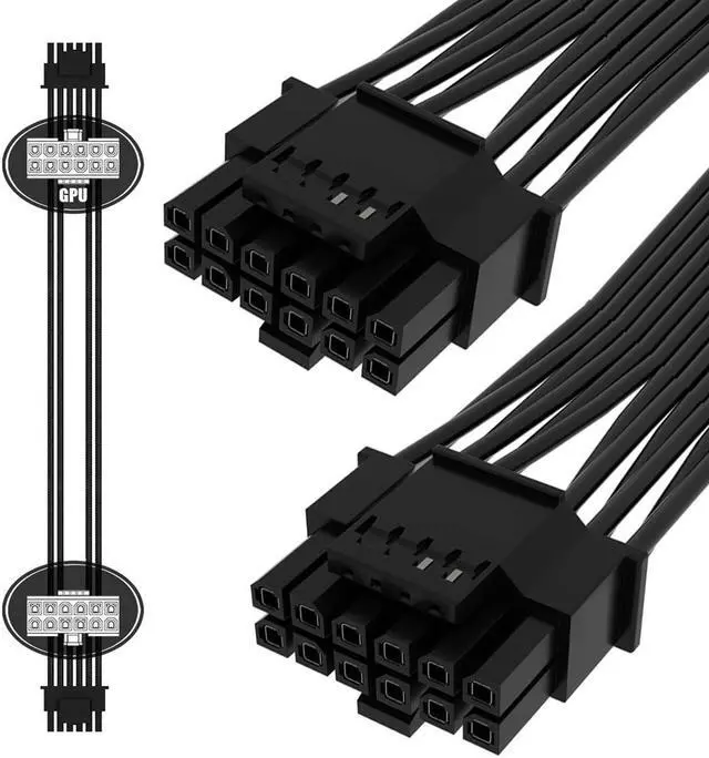 Alt view image 2 of 5 - CY ATX3.0 PCI-E 5.0 Power Modular 12VHPWR Cable 16Pin to 16Pin for 3080 3090TI 4080 4090 PSU 12+4Pin Graphics Card