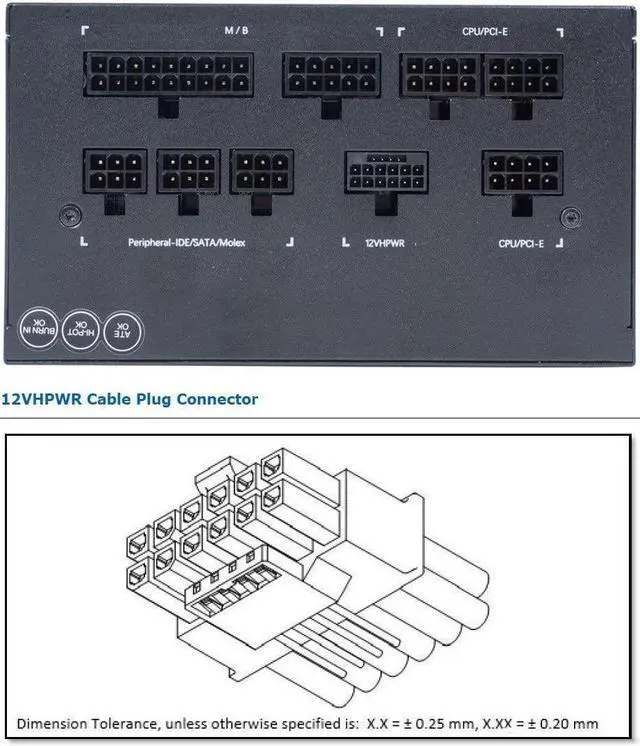 Alt view image 5 of 5 - CY ATX3.0 PCI-E 5.0 Power Modular 12VHPWR Cable 16Pin to 16Pin for 3080 3090TI 4080 4090 PSU 12+4Pin Graphics Card