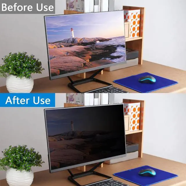 Alt view image 5 of 5 - Generic 23in Computer Screen Filter, 16:9 Widescreen Anti Blue Light Anti Dazzing Electrostatic Adsorption Computer Private Screen Protector for Airports Coffee Offices, Generichk7qzw1vr5
