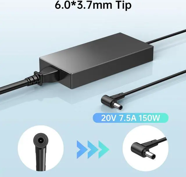 Alt view image 2 of 5 - 150W Tuf Gaming Laptop Charger for Asus AC Adapter 20V 7.5A 150W ADP-150CH B, Asus Tuf A15 A17 F15 F17 Series
