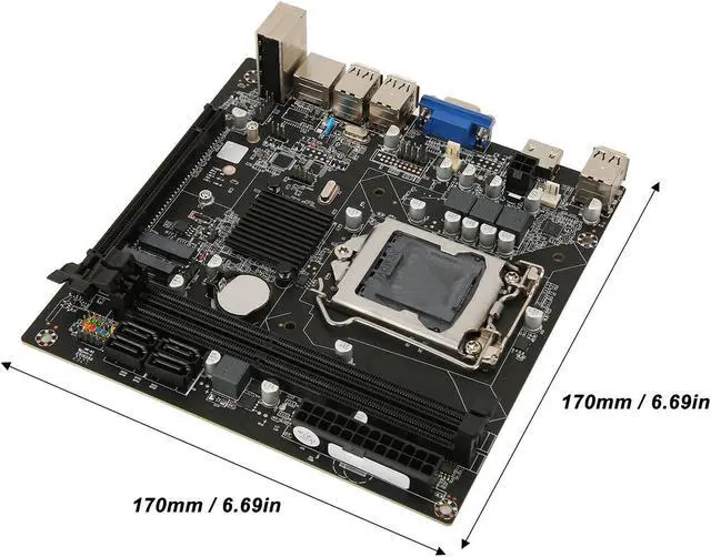 Alt view image 4 of 5 - Diyeeni H61 V301 ITX Motherboard, Channel DDR3, HD Output, LGA1155 Socket Support, 4 + 24Pin Multi Phase Power, 6xUSB2.0, 4xSATA2.0, M.2 NVMe, for Core i7/i5/i3, Pentium