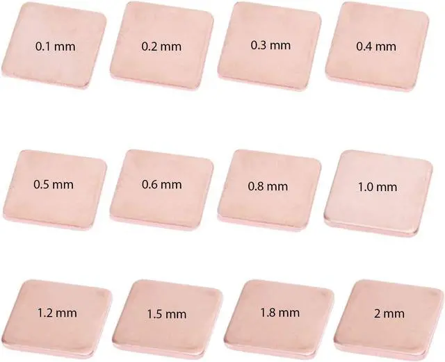 Alt view image 5 of 5 - Easycargo 100pcs 12 Sizes 15mm Copper Pad Shim Thermal Kit - Low Profile Copper Plate Cooler for PC Laptop Chips