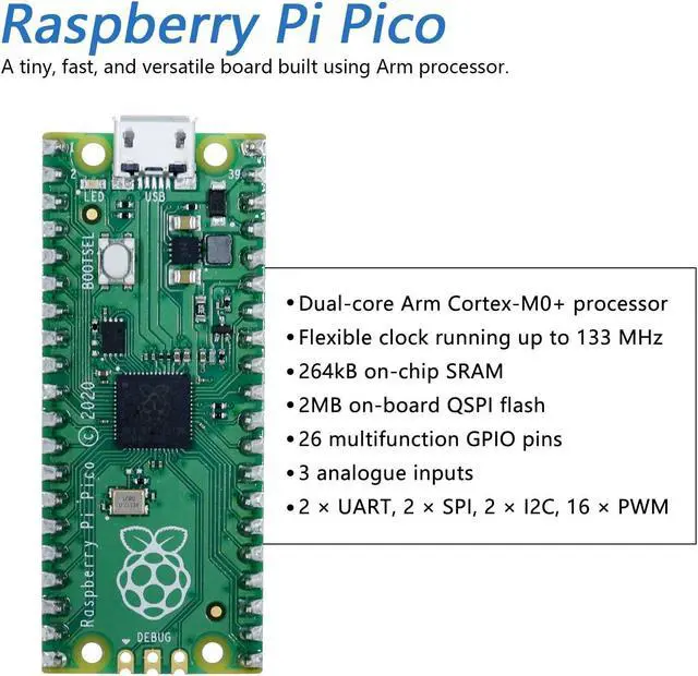 Alt view image 5 of 5 - Freenove 4WD Car Kit for Raspberry Pi Pico (Included) (Compatible with Arduino IDE), Dot Matrix Expressions, Obstacle Avoidance, Line Tracking, Light Tracing, Colorful Light