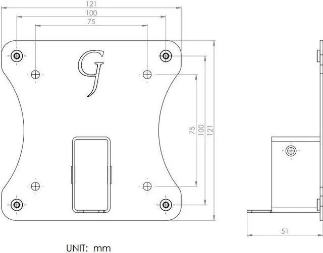 Alt view image 3 of 5 - Gladiator Joe Monitor VESA Arm/Mount Adapter for HP Pavilion M Series, Compatible with HP Pavilion M22f, M24f, M24fd, M24fw, M24fwa, M27f, M27fd, M27fq, M27fw, M27fwa, and M32f