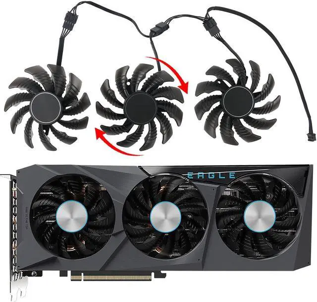 Alt view image 4 of 5 - inRobert 75mm PLD08010S12HH Graphics Card Cooling Fan Replacement for Gigabyte RTX 2060 2070 Gaming RX 5500 5600 5700 XT GPU (Full Set(3pcs))