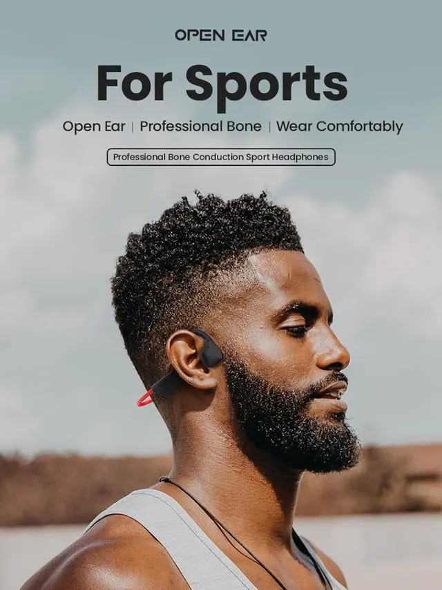 Alt view image 2 of 5 - Bone Conduction Headphones Bluetooth, Wireless Headset Waterproof Open Ear Bone Conducting Headphones Wireless Bluetooth 5.2 Sports Earbuds Bone Induction Headphones with Mic for iPhone Android