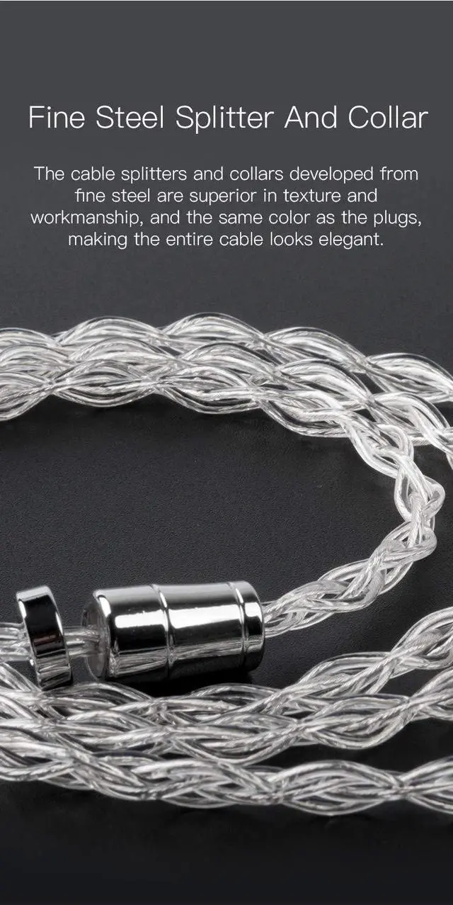 Alt view image 4 of 5 - keephifi Upgrade Earphone Cable-KBEAR [Limpid] 4N 4 Core HiFi in Ear Monitor Detachable Cable High Purity Silver Headphone Cable, for KS2, Lark, KS1, Melody, TFZ Series (TFZ, 4.4MM)