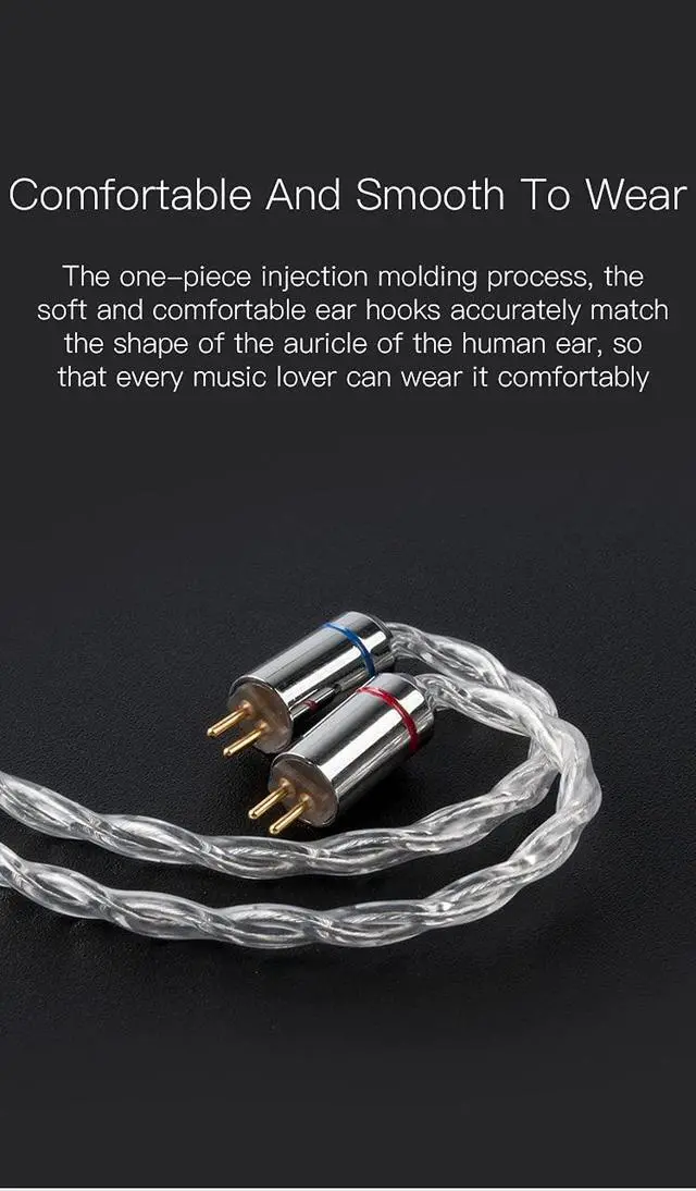 Alt view image 5 of 5 - keephifi Upgrade Earphone Cable-KBEAR [Limpid] 4N 4 Core HiFi in Ear Monitor Detachable Cable High Purity Silver Headphone Cable, for KS2, Lark, KS1, Melody, TFZ Series (TFZ, 4.4MM)