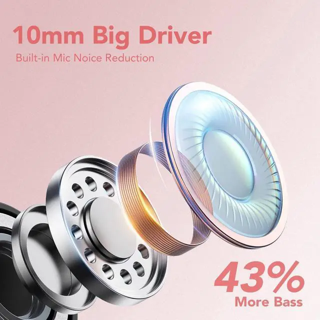 Alt view image 4 of 5 - KT1 Wireless Earbuds V5.3, 120H Playtime, Bluetooth Earphones for Small Ear, IPX7 Waterproof Running Headphones, Deep Bass, Over Ear Sport Wireless Bluetooth Earphones for Android iOS