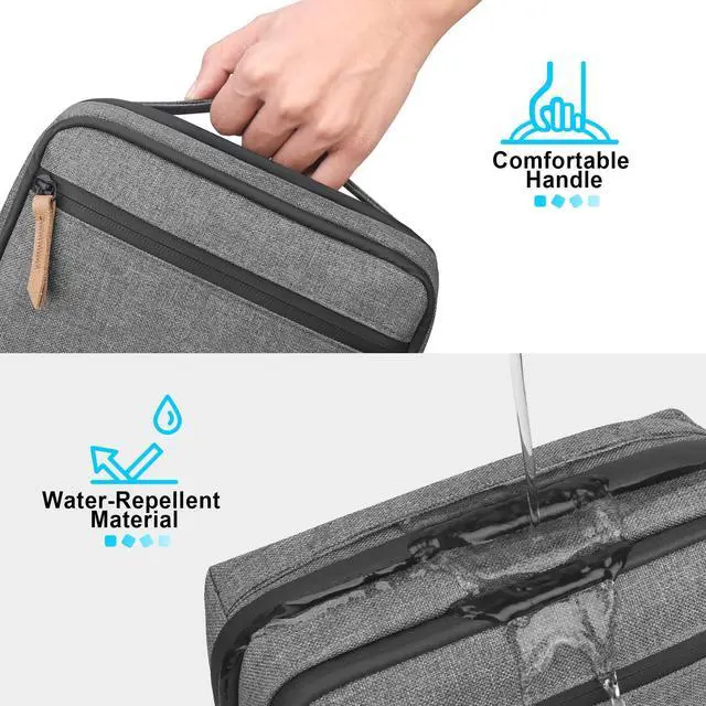 Alt view image 5 of 5 - Lacdo Electronic Organizer Accessory for MacBook Charger, Cables, Power Bank, Hard Drive, Travel Cords, SD Card, Water-resistant Storage Bag with Card Slots for Memory Card, Gray