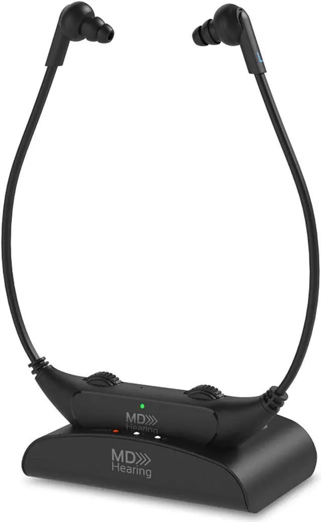 Main image of QuietTV Wireless Headphones for TV from MDHearing, Comfortable TV Headset, Plug & Play, Rechargeable, Perfect for Seniors, Assists Hearing, Includes Charging Base and Single Headphone Set