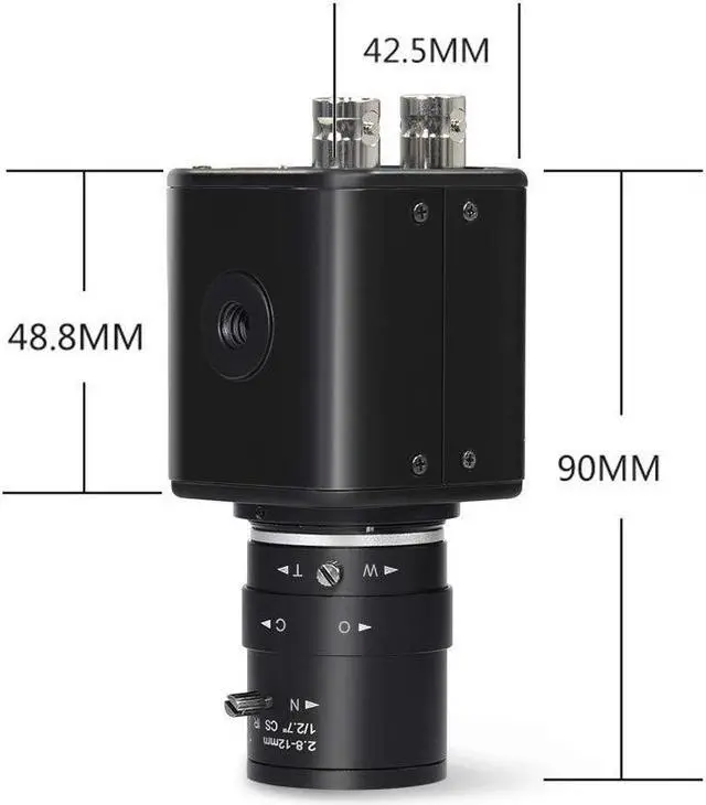 Alt view image 2 of 5 - MOKOSE Mini SDI Camera, HD-SDI 2 MP 1080P HD Digital CCTV Security Camera, 1/2.8 High Sensitivity Sensor CMOS with 2.8-12mm Manual Varifocal HD Lens