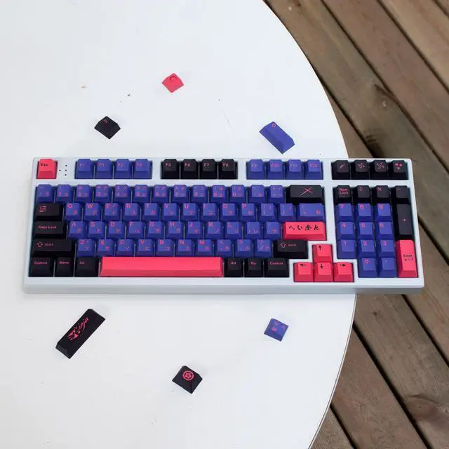 Alt view image 3 of 5 - PBT Black Purple Keycaps Cherry Profile Ninja Japanese Keycaps Set 138 Keys Custom Keycaps for Cherry MX Gateron Kailh Switches Mechanical Keyboards