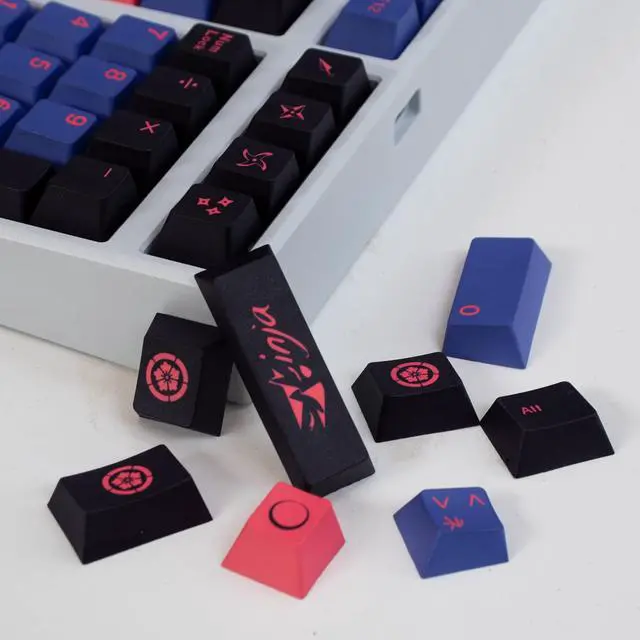 Alt view image 4 of 5 - PBT Black Purple Keycaps Cherry Profile Ninja Japanese Keycaps Set 138 Keys Custom Keycaps for Cherry MX Gateron Kailh Switches Mechanical Keyboards