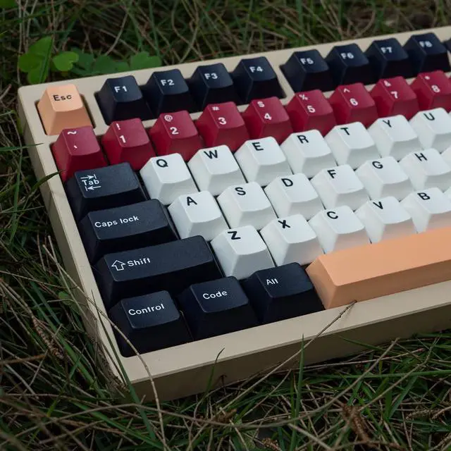 Alt view image 3 of 5 - mintcaps PBT Black White Keycaps Cherry Profile Keycap Set 129 Keys Dye-Sub Custom Keyboard Keycaps for 61 64 68 84 87 96 104 Cherry Gateron MX Switches Mechanical Keyboards