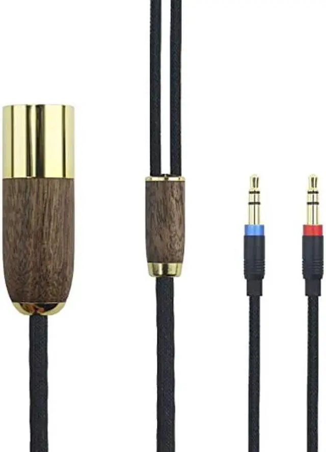 Main image of NewFantasia 4-pin XLR Balanced Cable 6N OCC Copper Silver Plated Cord Walnut Wood Shell Compatible with Hifiman Sundara, Ananda, Arya, HE400SE, HE4XX, HE-400i Headphone (2 x 3.5mm Version) 2.1m