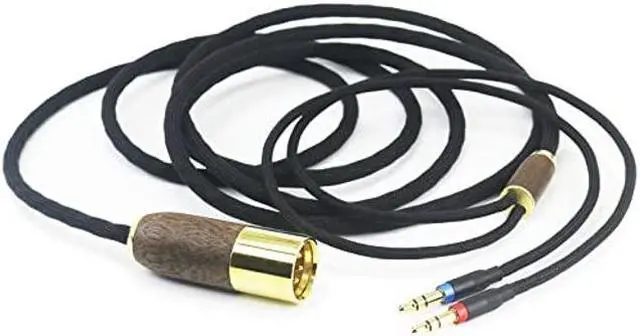 Alt view image 5 of 5 - NewFantasia 4-pin XLR Balanced Cable 6N OCC Copper Silver Plated Cord Walnut Wood Shell Compatible with Hifiman Sundara, Ananda, Arya, HE400SE, HE4XX, HE-400i Headphone (2 x 3.5mm Version) 2.1m