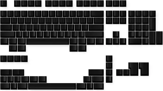 Main image of Ranked Blank Premium Keycap Set | 1.4 mm Thick PBT | Cherry Profile for Mechanical Keyboard (Black, 139 Keys)