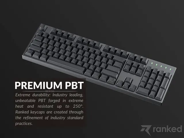 Alt view image 5 of 5 - Ranked Blank Premium Keycap Set | 1.4 mm Thick PBT | Cherry Profile for Mechanical Keyboard (Black, 139 Keys)