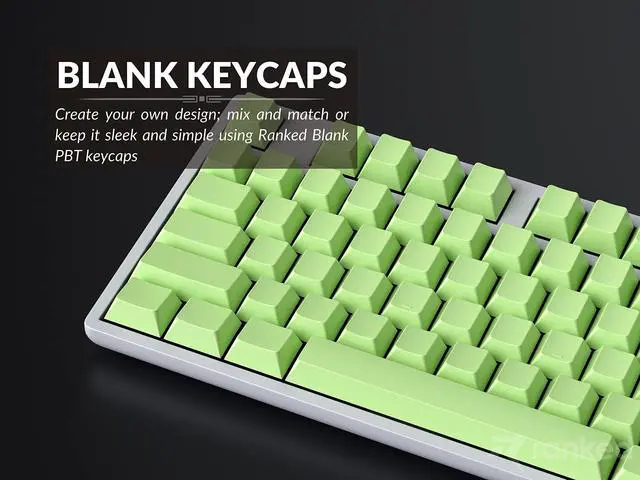 Alt view image 3 of 5 - Ranked Blank Premium Keycap Set | 1.4 mm Thick PBT | Cherry Profile for Mechanical Keyboard (Pistacchio, 139 Keys)