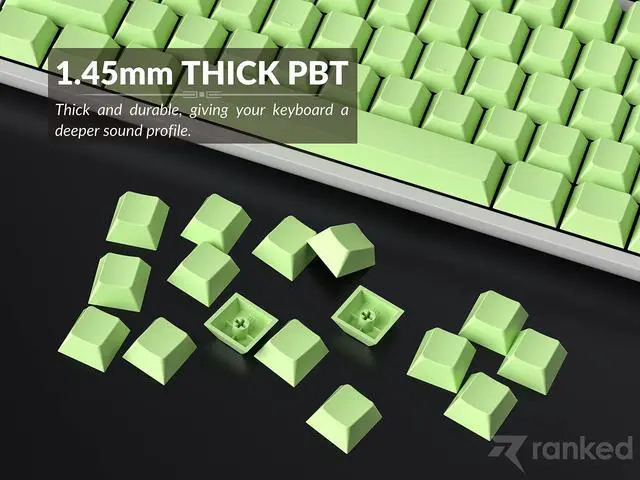 Alt view image 5 of 5 - Ranked Blank Premium Keycap Set | 1.4 mm Thick PBT | Cherry Profile for Mechanical Keyboard (Pistacchio, 139 Keys)