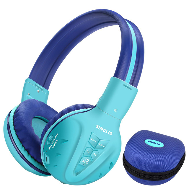 SIMOLIO Cuffie Bluetooth Per Bambini Con Limitatore Di Volume 75/85/94 DB, Condivisione Jack E Custodia Inclusa – Modello JH-712P