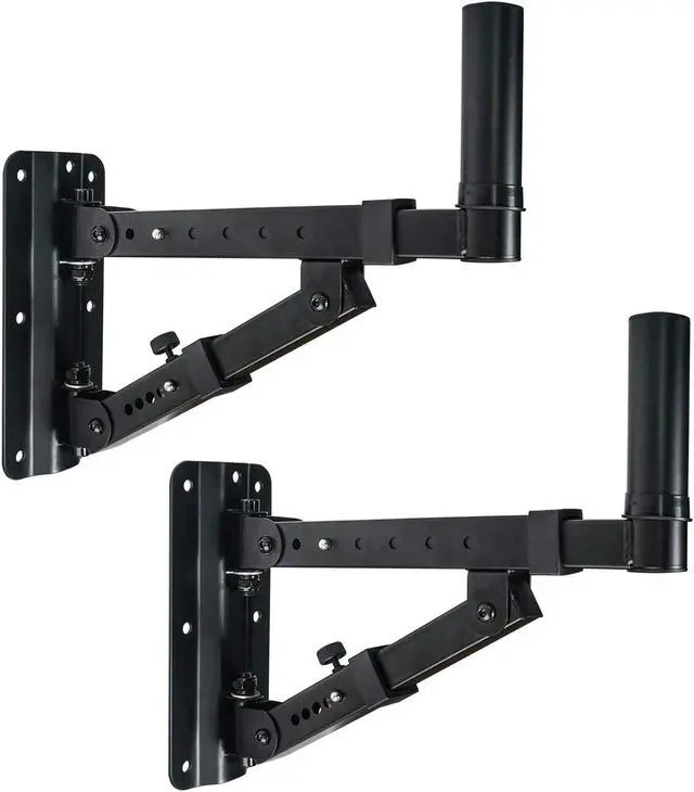 Main image of Sound Town 2-Pack Adjustable Wall Mount Speaker Brackets with 180-degree Swivel (STWSD-048B)
