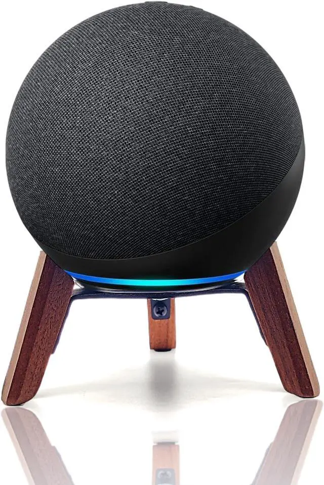 Main image of Real Wood Stand for Echo (4th Gen) Speaker (2020),Tripod Holder Accessories Protect Alexa Speaker for Sound Better,Secure Stable Wooden Mount with Metal Frame for Echo Newest Model 2024 (Walnut)