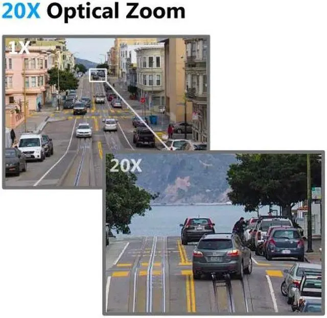 Alt view image 2 of 5 - SUNBA 5MP IP PoE+ PTZ Camera Outdoor, 20x Optical Zoom, Two-Way Audio, 2.4G WiFi Camera, Motion & Human-Shape Detection, 24x7 Automatic Patrol, up to 328ft Night Vision (405-D20X ECO Edition)