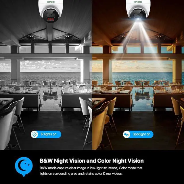 Alt view image 3 of 5 - SV3C 4K POE Camera Outdoor, IP Dome Wired Security Indoor Camera with Human/Vehicle Detection, 8MP HD Color Night Vision, Two Way Audio, Waterproof, 24/7 Recording, RTSP, ONVIF, Up to 512GB SD Card